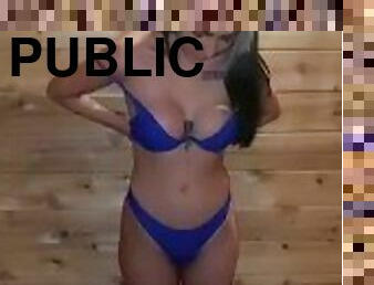 HOT LATINA GETTING NAKED IN THE SAUNA