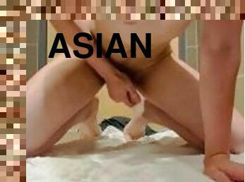 Asian twink after gym jerk off