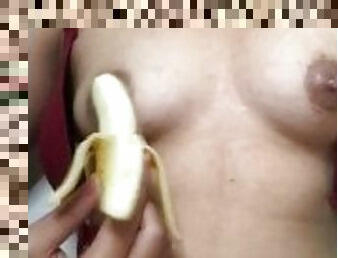 asyano, dyakol-masturbation, pekpek-puke-pussy, baguhan, solo, saging