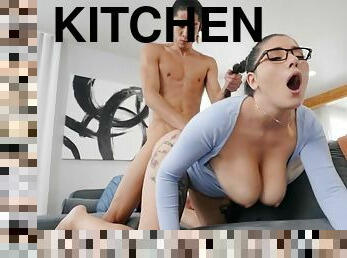 Quickie fucking in the kitchen with cock hungry babe Laila Lust