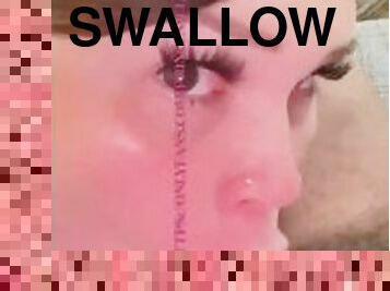 Pretty TS swallows BBC