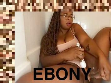 Horny Ebony Nympho Squirts Huge Gushing Load Through Panties