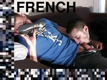 sneaker worshop for 2 sexy french twink on thje sofa
