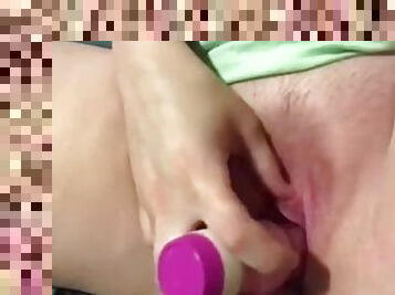 Mami Jizz playing with her wet creamy pussy