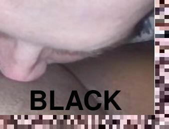 White boy eats juicy black pussy