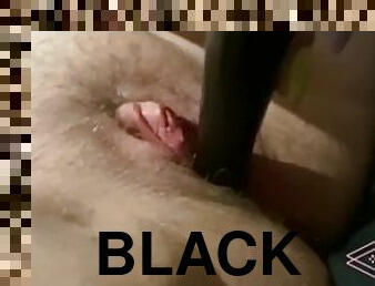 Fucking My Tight Pussy With My Black Dildo
