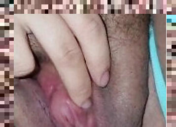 feit, pussy, amatør, creampie, bbw, lubben, fingret, pov, truser, cum