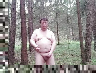 My risky public nude and high stream pee in forest