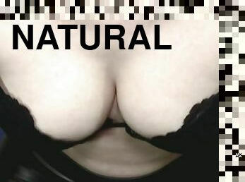 SLOWMO Natural Tits Bouncing in black bra