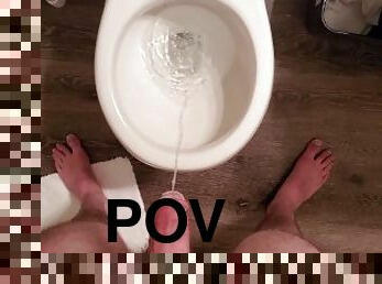 pappa, pissande, gigantisk-kuk, gay, pov, fetisch, ensam, farsan, kuk