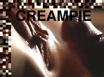 SLOWMO close-up penetrations like in a dream. Her lube oozes out of her pussy