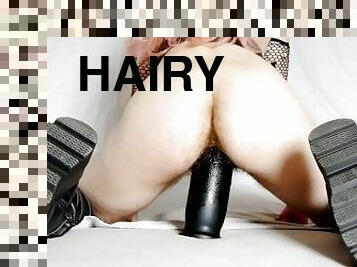 Biggest Plug my hairy Goth Pussy Has Ever Ridden Hairy  Gaping  Extreme Sizequeen