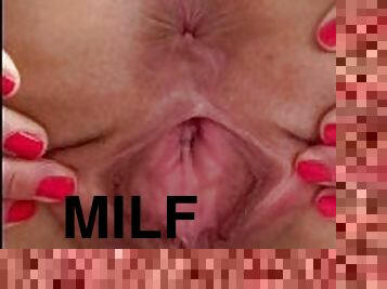 Gaping Pussy and Anal  Pregnant Milf