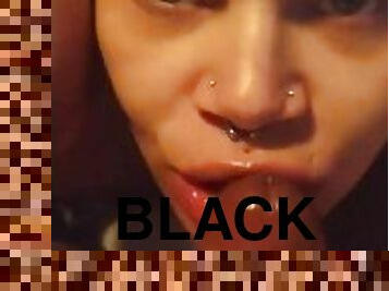 Pretty light skinned black chick keeps sucking dick after I cum in her mouth