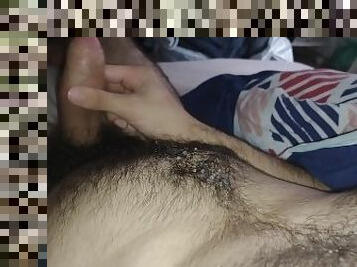 Bear daddy stroke dick until cums in hairy big belly / hot sexy cum