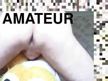 Amateur Horny Guy Masturbating/ Loud Moans And Cums/ Fuck Teddy Bear/ FLESHLIGHT/