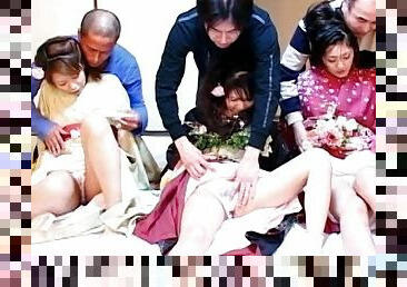 Sweet orgy with stunning Japanese babes