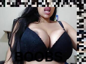 Huge Boobs In Latina Amanda Shows And Areolas And Sucks Nipples
