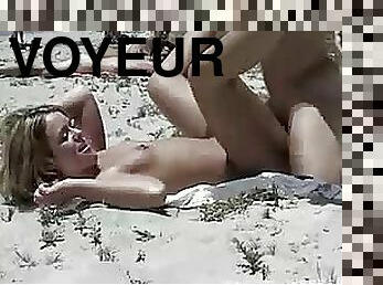 Voyeur Blonde Babe Gets Fucked on a Nude Beach