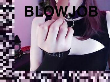 Cute teen trap suck dildo