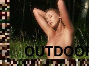 Blonde Ksenya B Takes A Naked Walk In The Forest