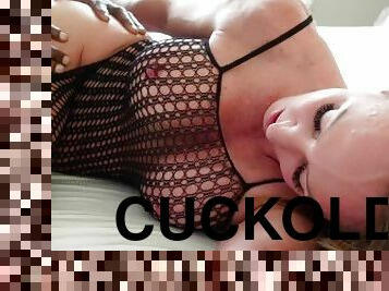 Me getting fucked by a BBC while I talk to my cuckold!!
