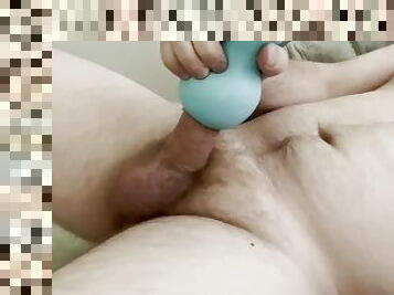 Man Playing With Toy While Edging Until Cum Shaking Orgasm