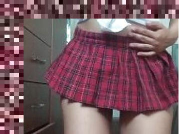 Mexican Schoolgirl Fingering Ass and Pussy!
