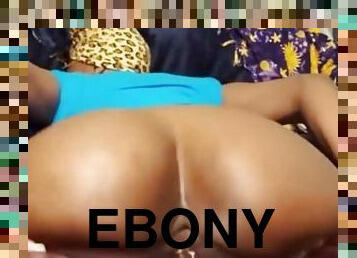 Ebony big ass riding dildo