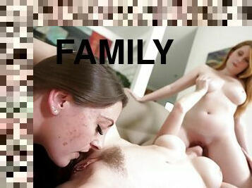 Step Family Wants to Try First Time Lesbian Threesome - Cory Chase Bess Breast and Melanie Hicks