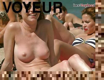 Nice Girls Go Topless On The Beach Voyeur Public Nude Boobs