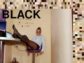 Lady In Black Pantyhose Play With (bdsm)