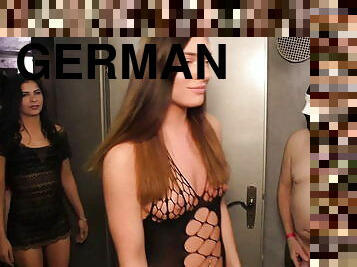 German Bukkake. Eight Girls. Slave&#39;s Anal Fisting