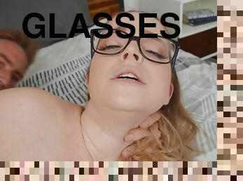 BBW in glasses enjoys monster dick
