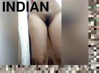Indian Teen Girl Making Fit Body Bathing By Shampoo Clean Pussy