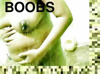 Desi Bhabi  Naked Shower In Bathroom With Big Boobs