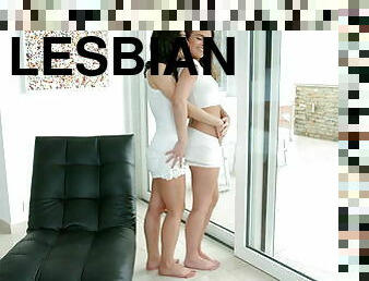 Lesbian teens in white panties