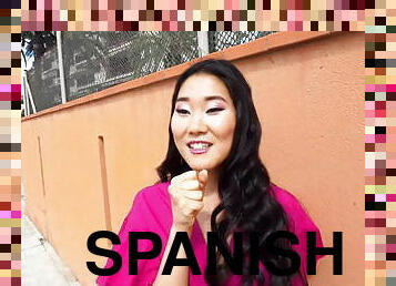 Spanish asian amateur's sloppy BJ