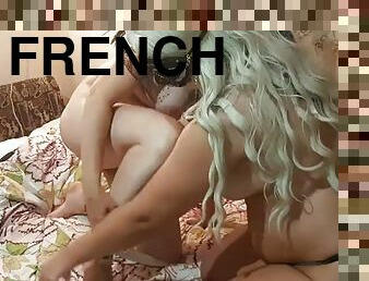 French kiss finished in doggy style - Lesbian-illusion