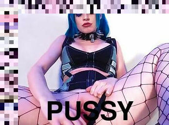 Hot goth chick lets you cum in her pussy POV