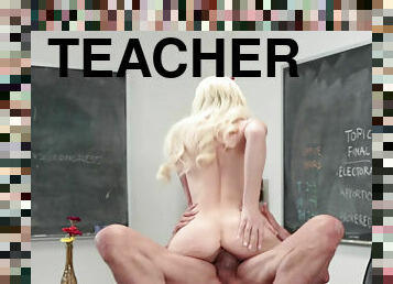 Elsa Jean fucks teacher to avoid troubles with cheating