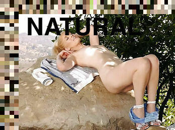 Charlotte Stokely masturbates in the nature