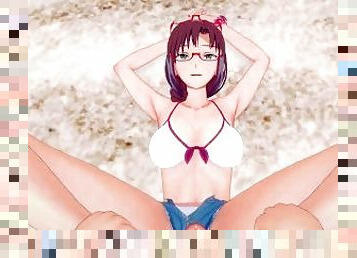 Mari Illustrious Makinami Gives You a Footjob At The Beach! Evangelion Feet POV