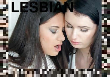 Brunettes have a first time lesbian sex experience