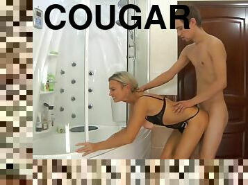 Fit and sporty cougar MILF wants big wet cock of lucky boy