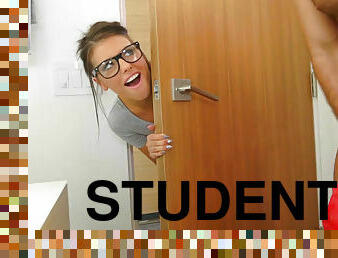 Hot student Adriana Chechik needs a break from her studies