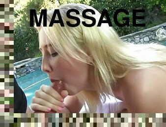 Cunning Masseur Squeezes Puffy Apple-Cheeks Of Young Blonde