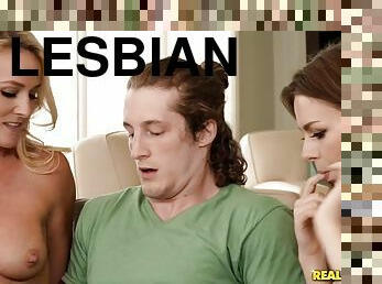 Brick Danger joined hot lesbians to make love with them in threesome