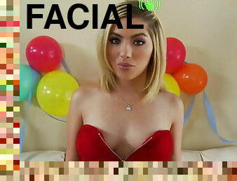 Birthday facial cumshot