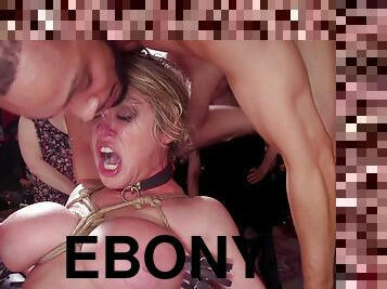 Huge fun bags blond hair babe and ebony sex orgy bdsm intercourse